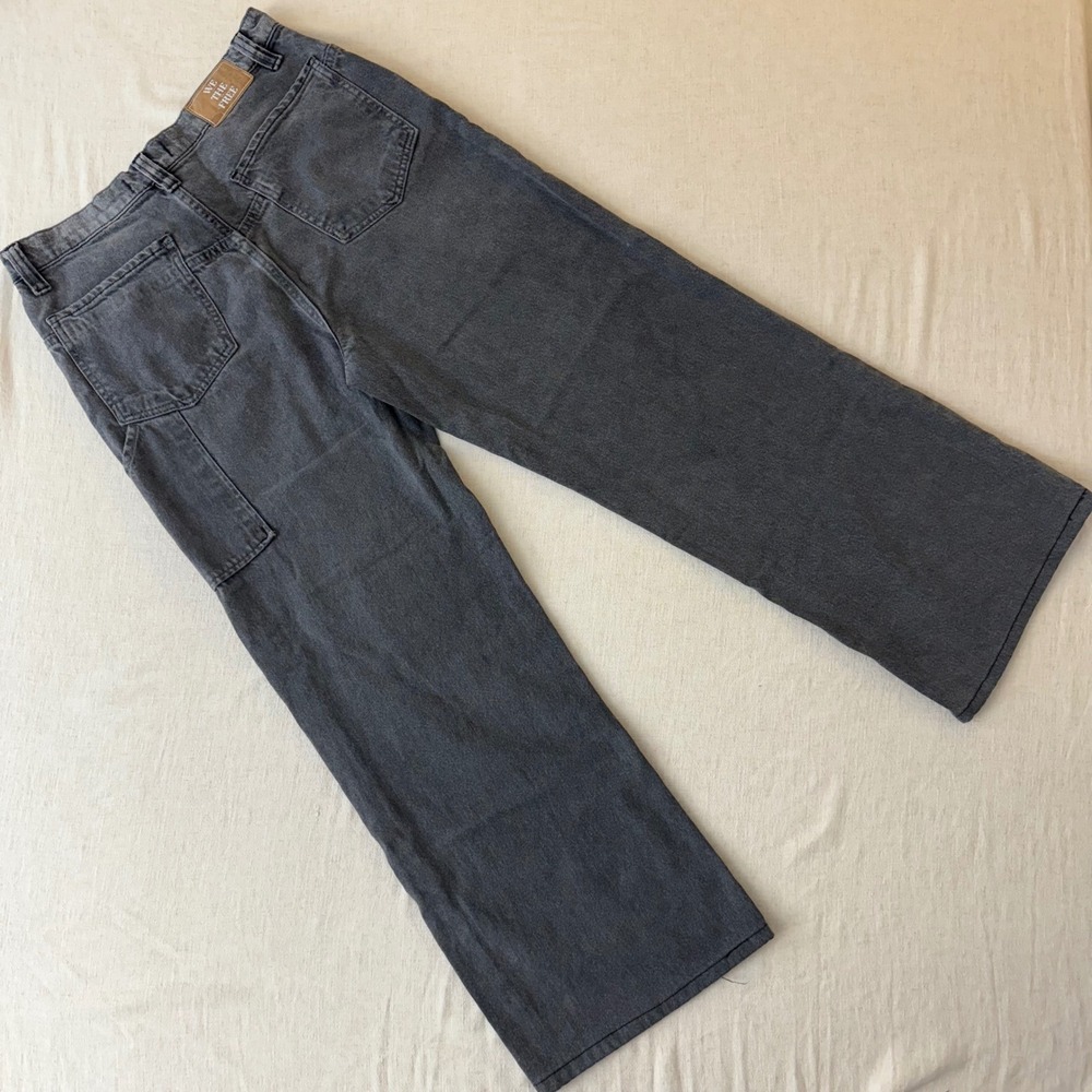 We The Free Tinsley Baggy Mid Rise Straight Leg Carpenter Jeans Washed Black 29